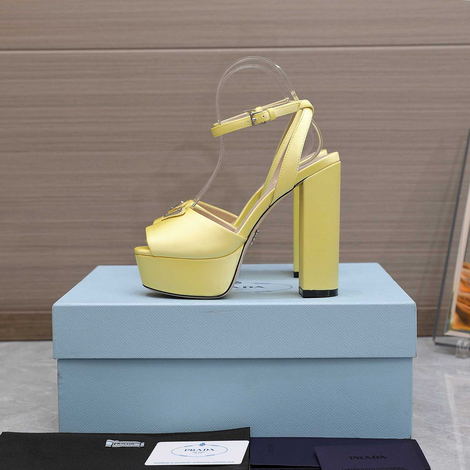 Prada High-Heeled Satin Sandals - DopestKickz
