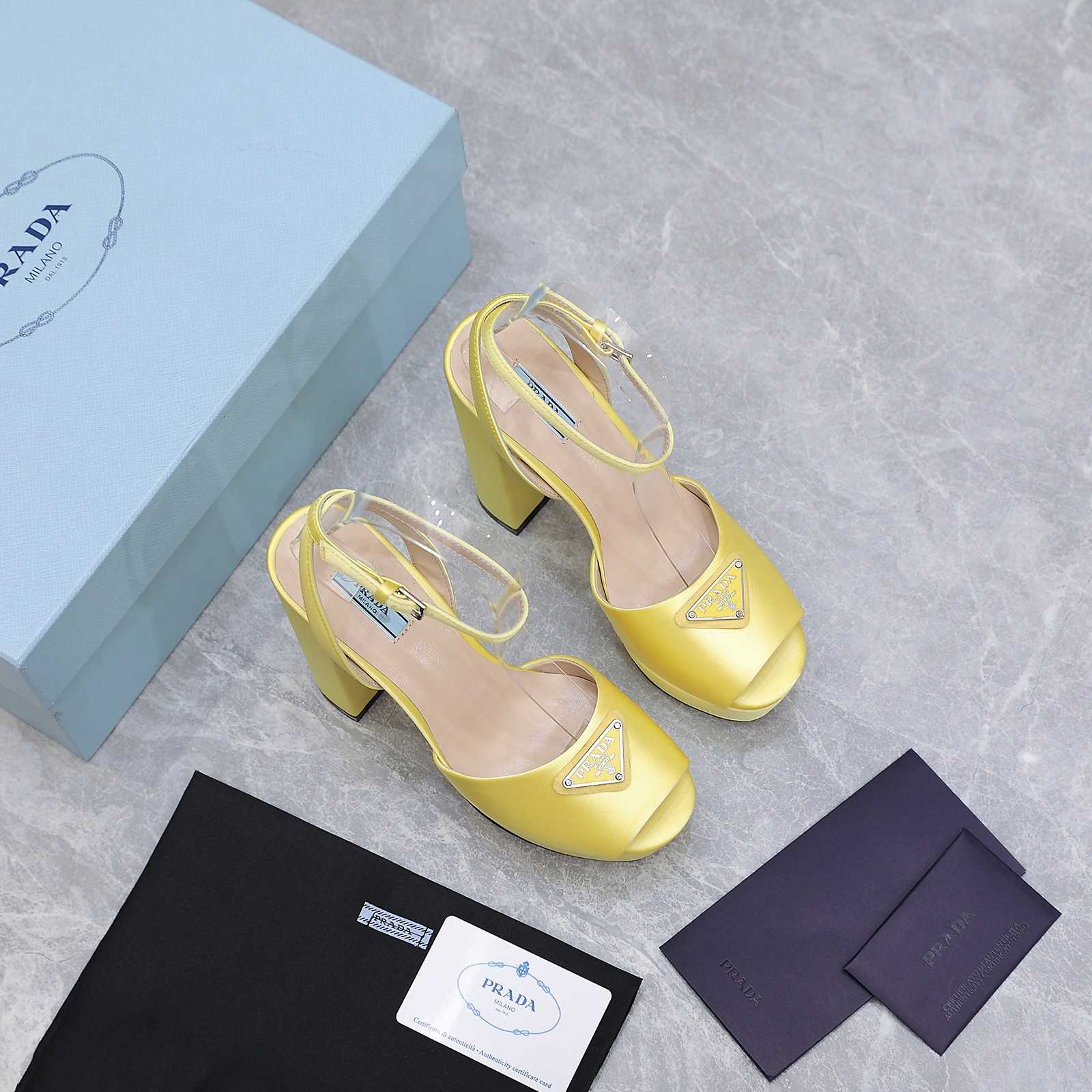 Prada High-Heeled Satin Sandals - DopestKickz