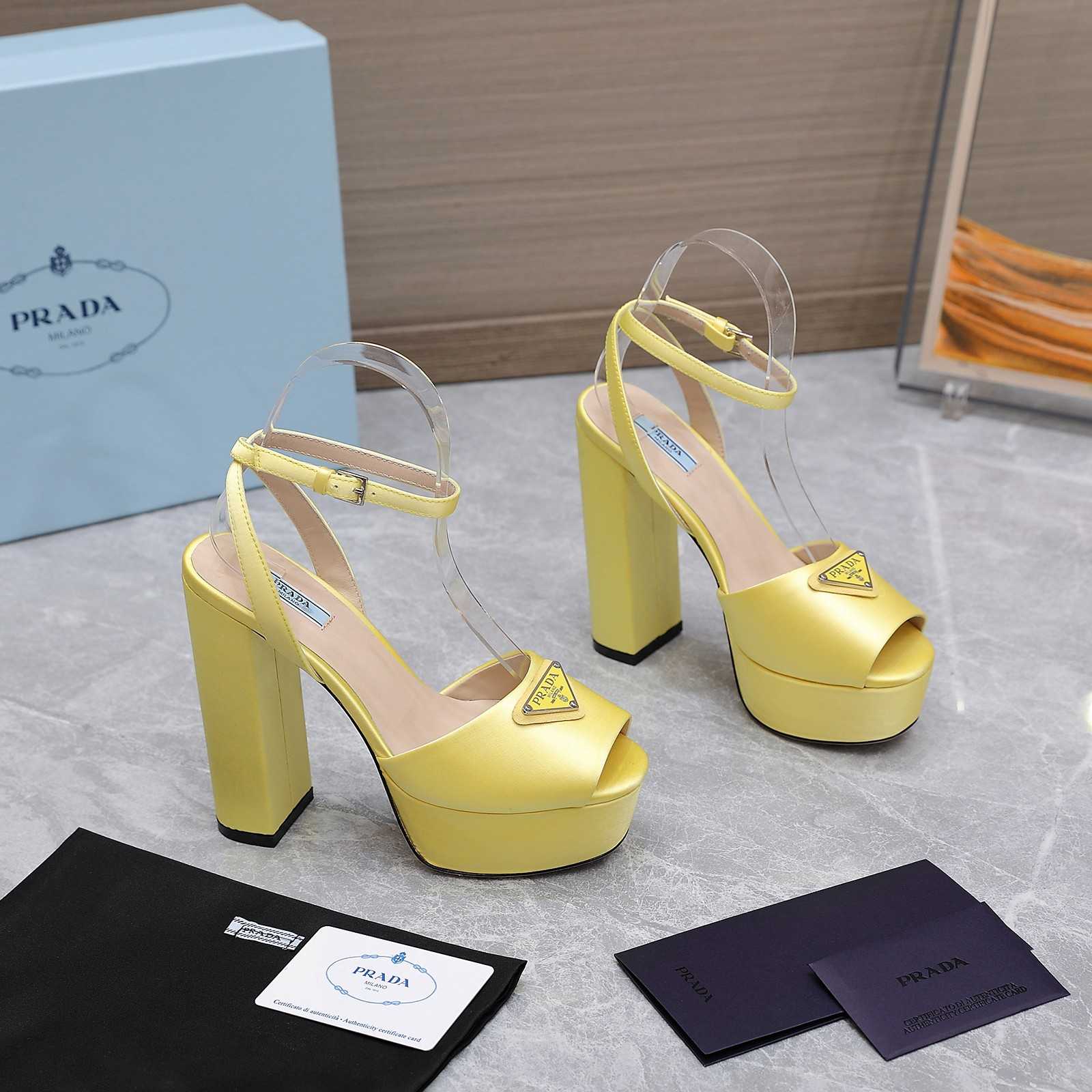 Prada High-Heeled Satin Sandals - DopestKickz