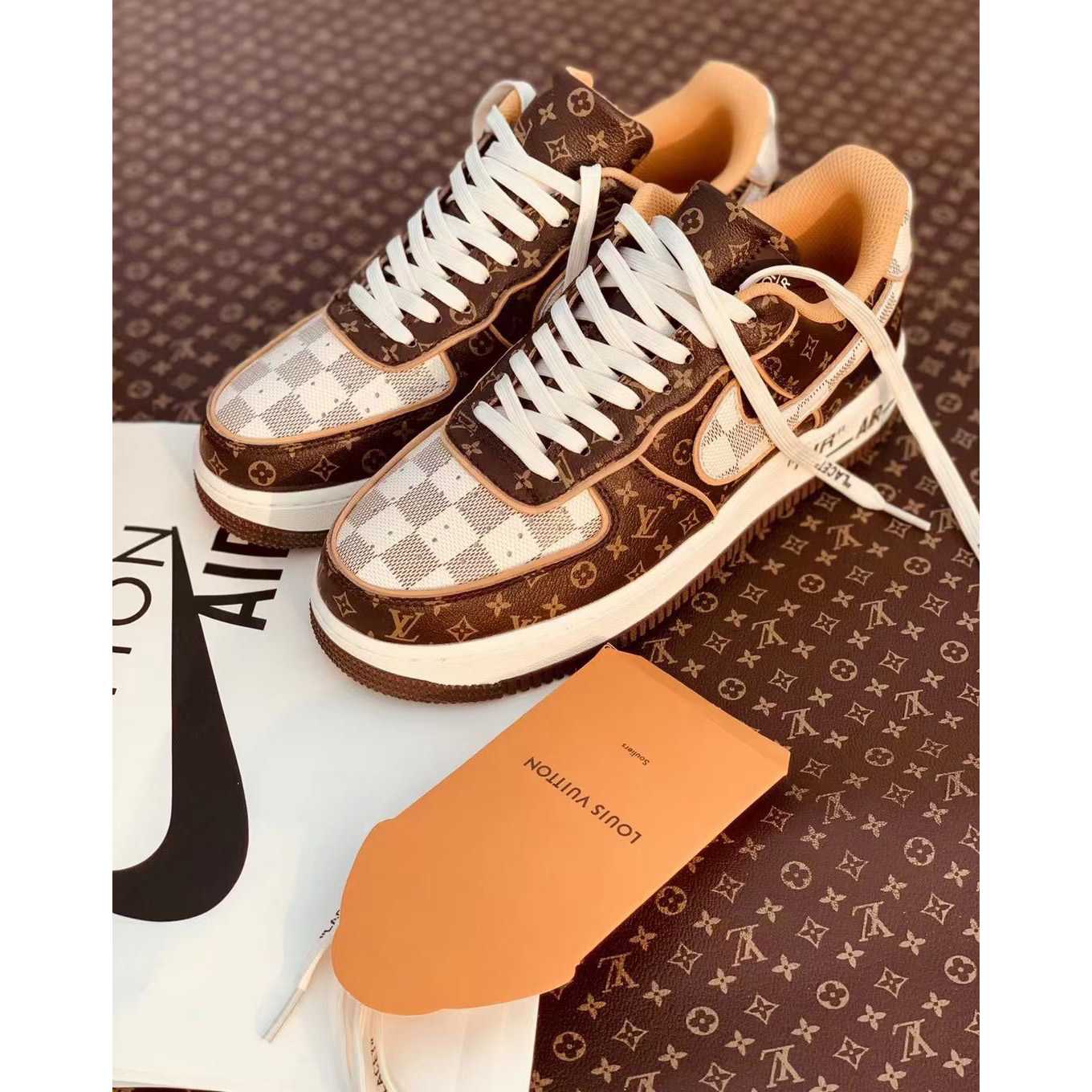 Louis Vuitton x Nike Air Force 1 Sneaker(Upon UK Size) - DopestKickz