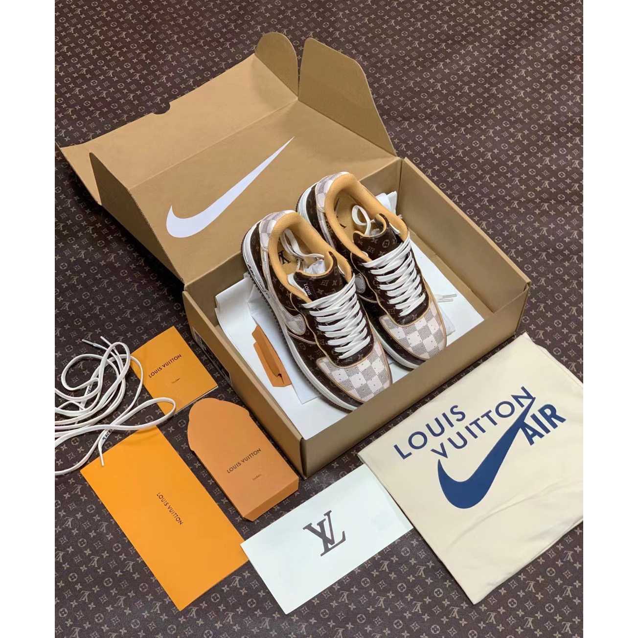 Louis Vuitton x Nike Air Force 1 Sneaker(Upon UK Size) - DopestKickz