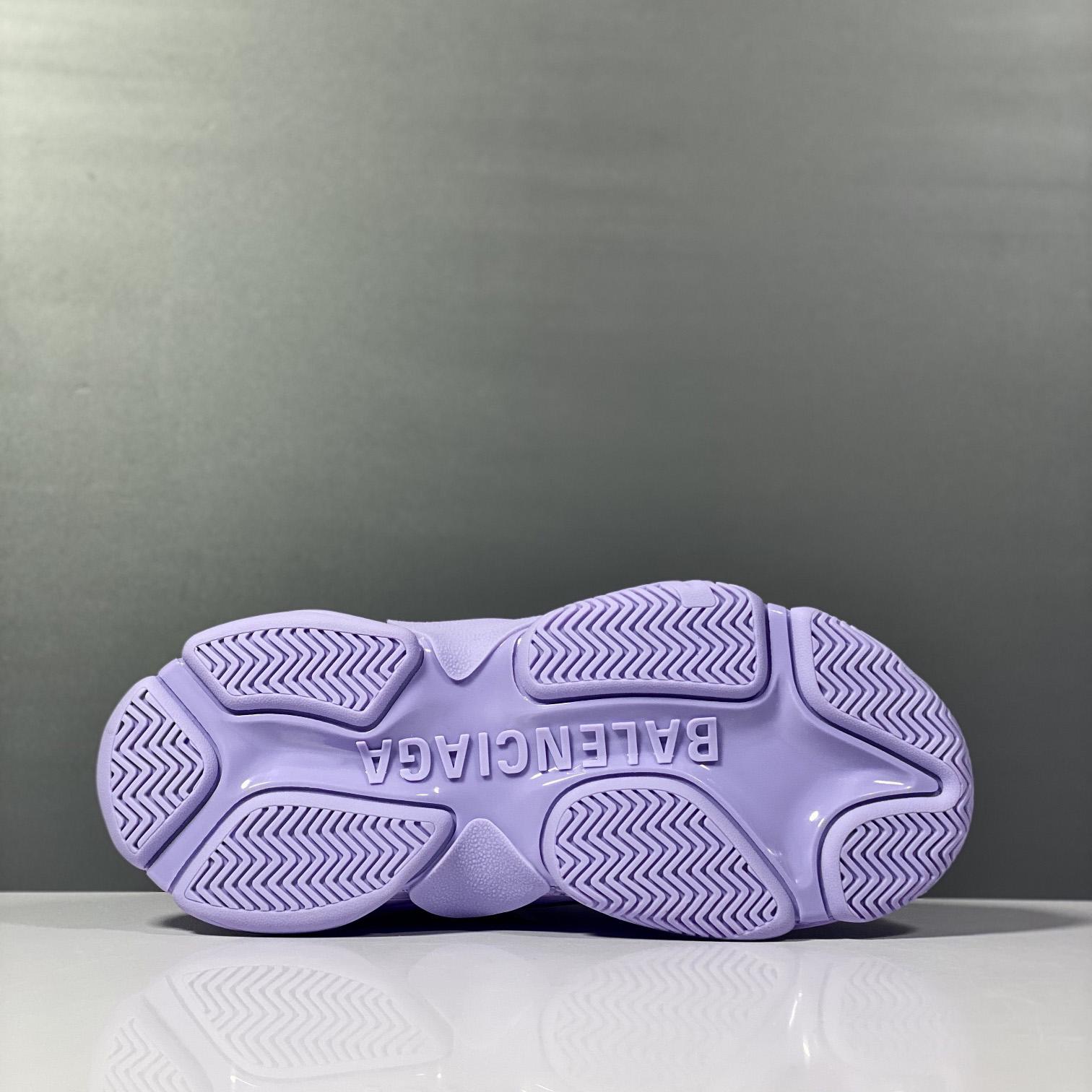 Balenciaga Triple S Sneaker Allover Logo In Light Purple And Black Technical Material - DopestKickz