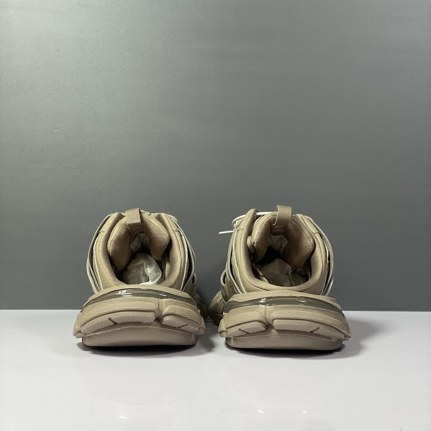 Balenciaga Track Sneaker Mule In Dark Beige And Black Mesh And Nylon - DopestKickz