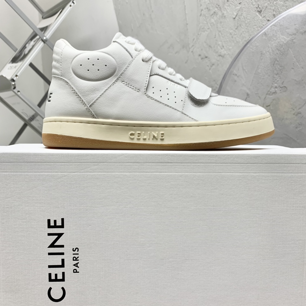 Celine CT-02 Mid Sneaker With Velcro In Calfskin - DopestKickz