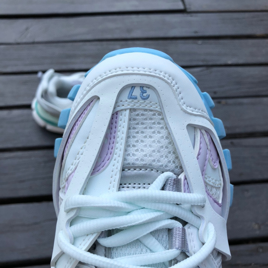 Balenciaga Track Sneaker In White And Pastel Mesh And Nylon - DopestKickz