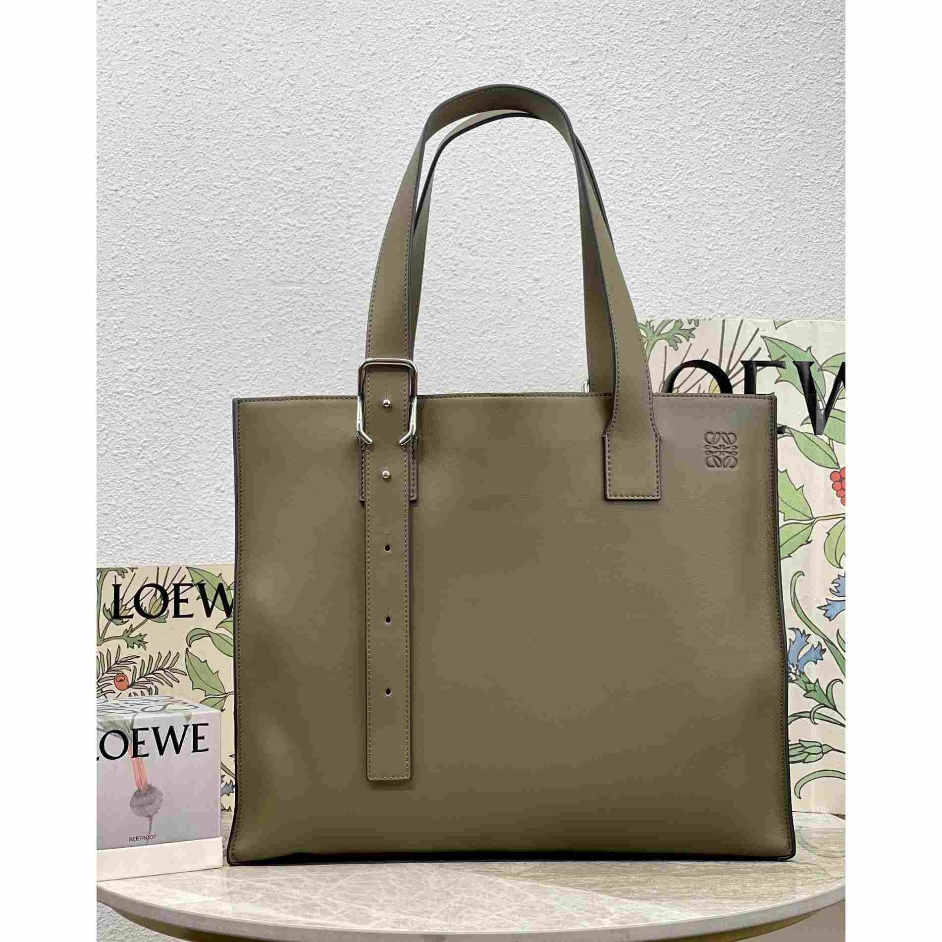 Loewe Buckle Horizontal Tote In Classic Calfskin(38.7-32.9-9.2cm) - DopestKickz