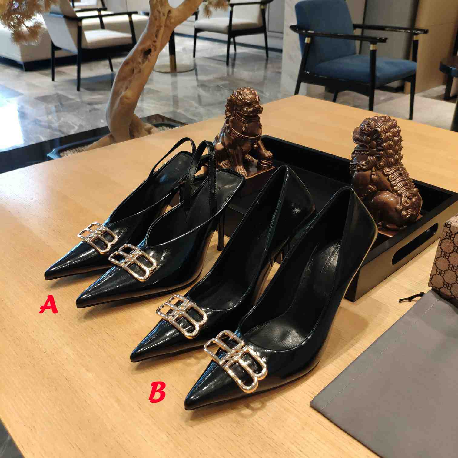 Balenciaga BB Leather Pumps - DopestKickz
