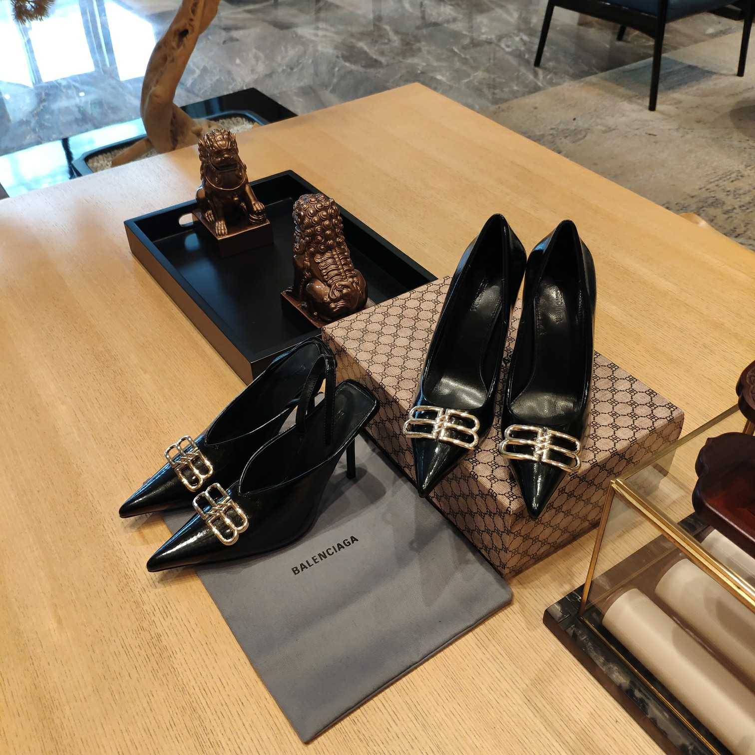 Balenciaga BB Leather Pumps - DopestKickz