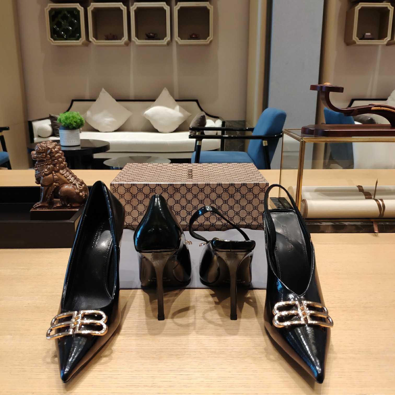 Balenciaga BB Leather Pumps - DopestKickz