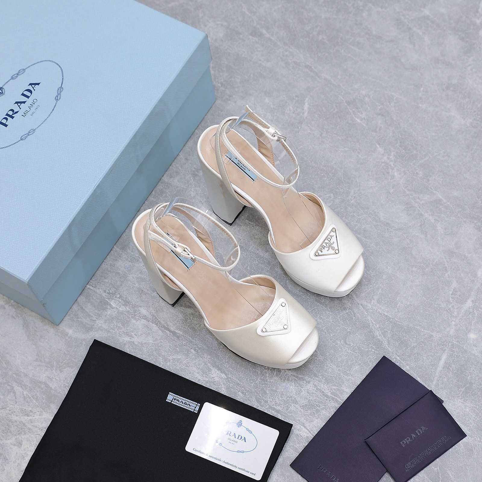 Prada High-Heeled Satin Sandals - DopestKickz