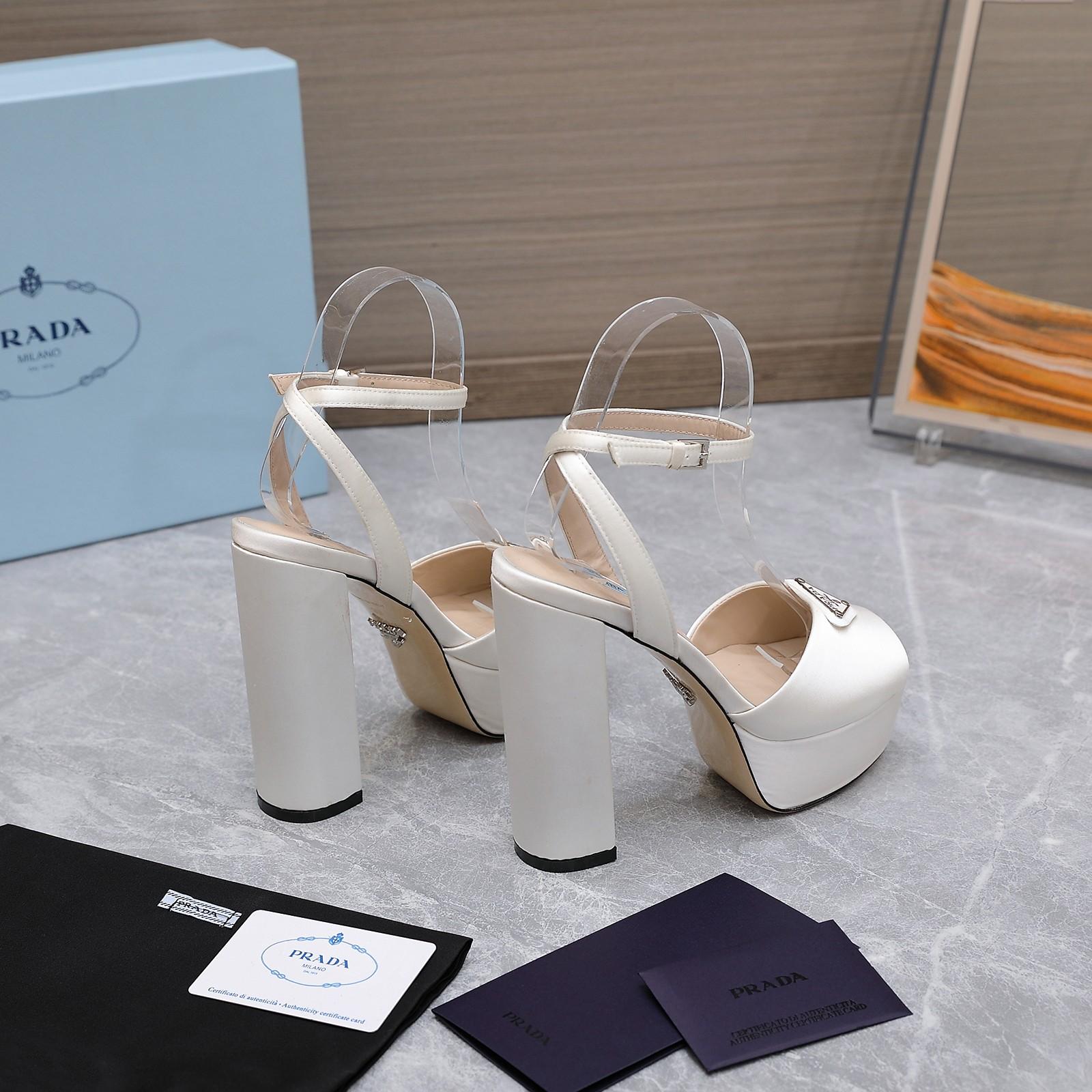 Prada High-Heeled Satin Sandals - DopestKickz