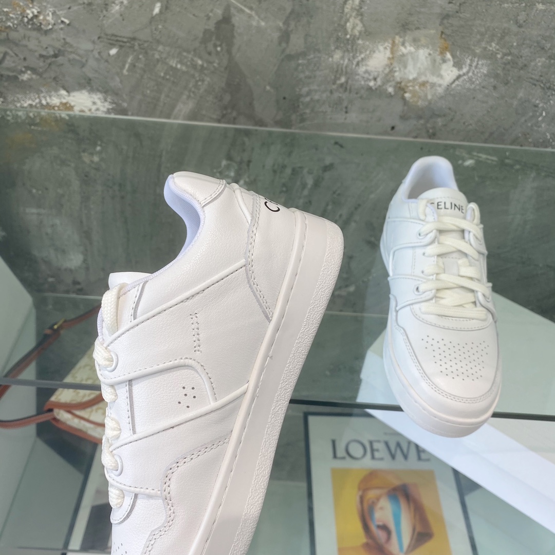 Celine Trainer Low Lace-Up Sneaker In Calfskin - DopestKickz