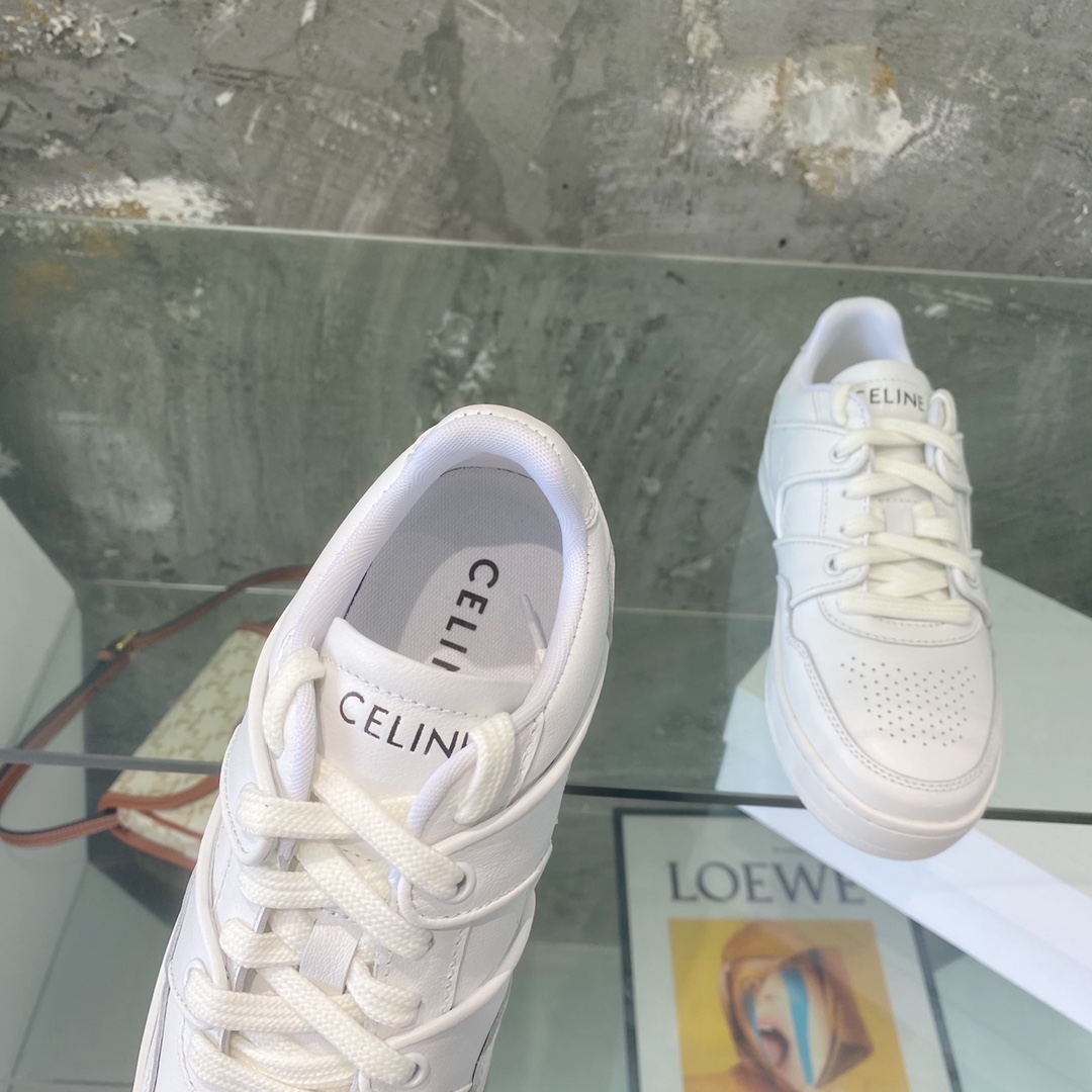 Celine Trainer Low Lace-Up Sneaker In Calfskin - DopestKickz
