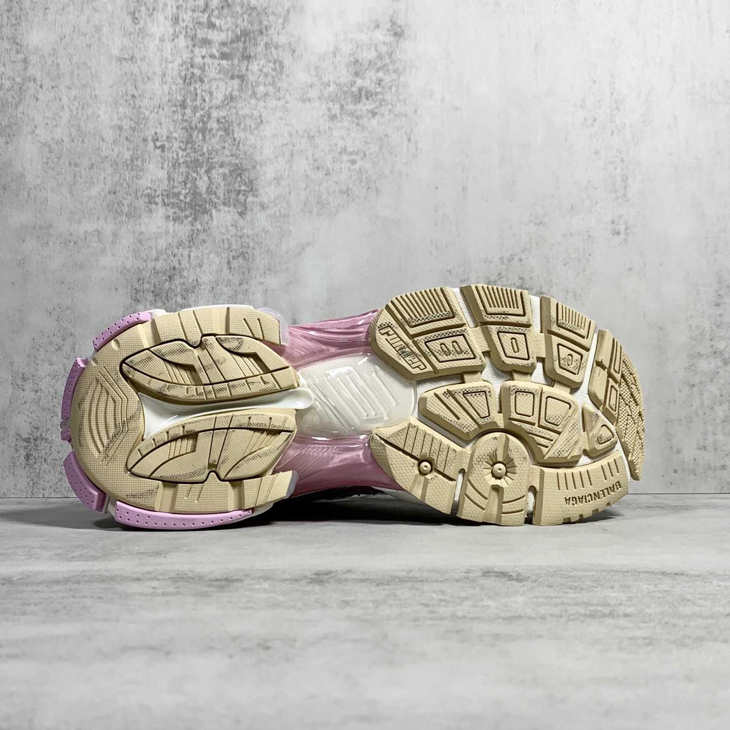 Balenciaga Runner Sneaker In White, Pink, Beige And Black Mesh And Nylon - DopestKickz