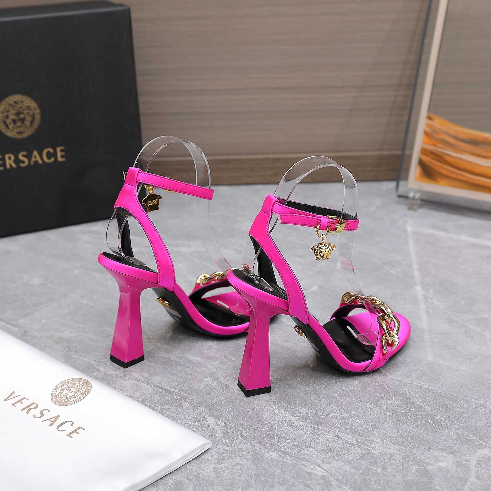 Versace Medusa Chain High Heel Sandals - DopestKickz