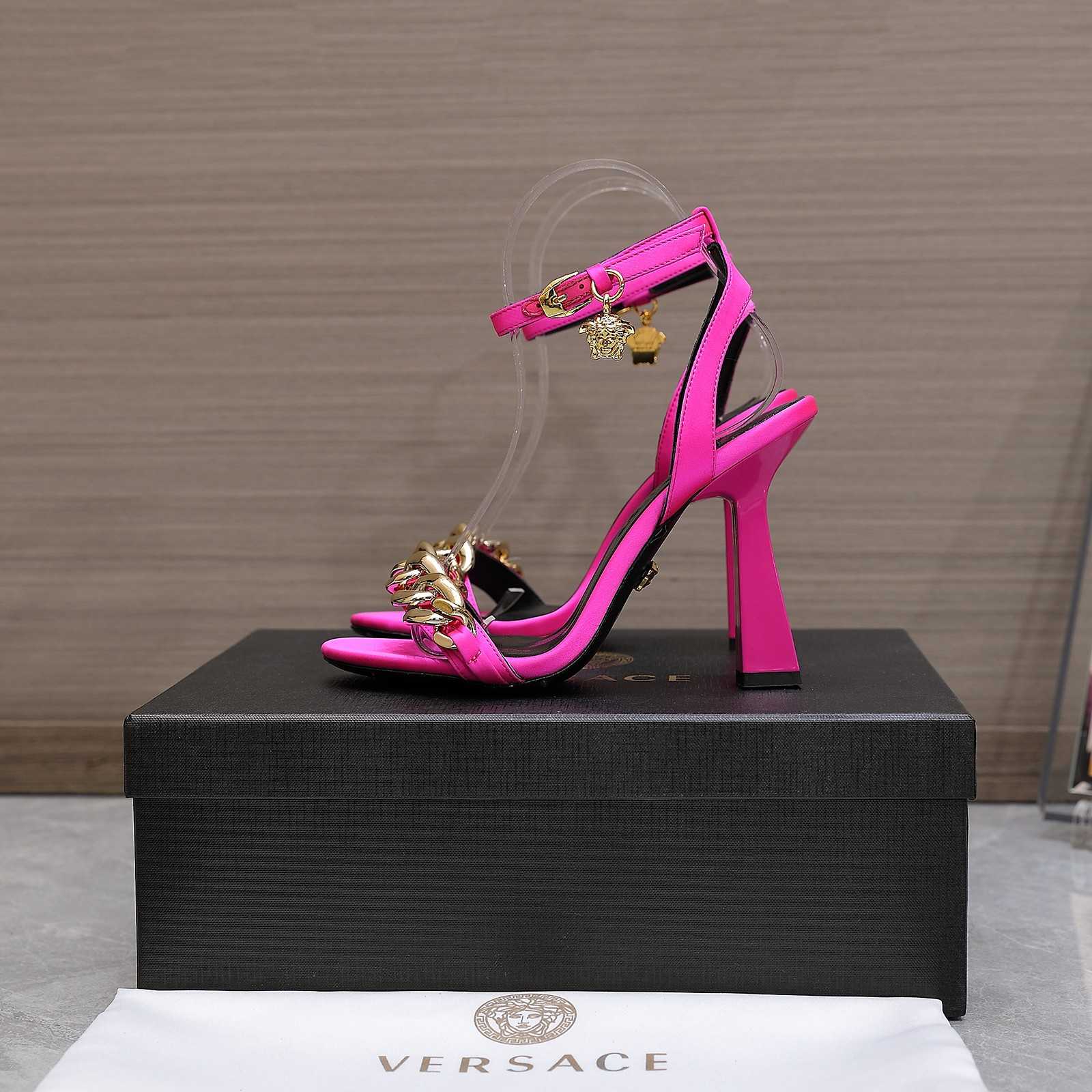 Versace Medusa Chain High Heel Sandals - DopestKickz