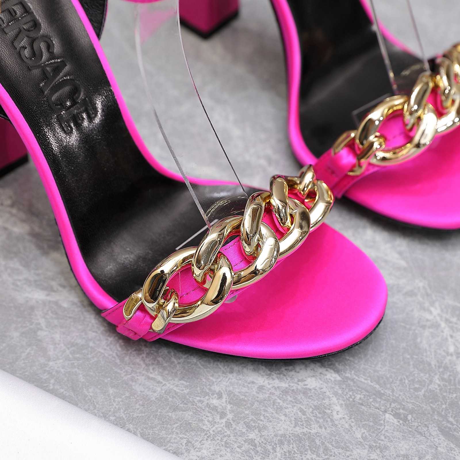 Versace Medusa Chain High Heel Sandals - DopestKickz