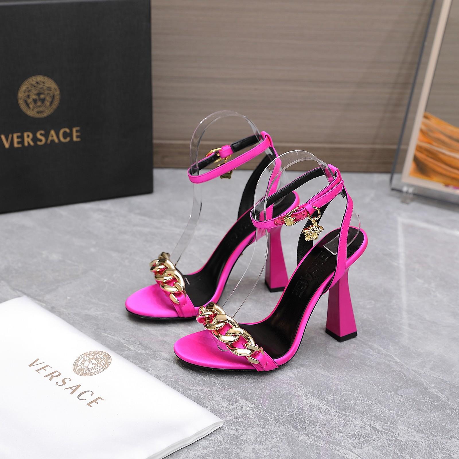 Versace Medusa Chain High Heel Sandals - DopestKickz