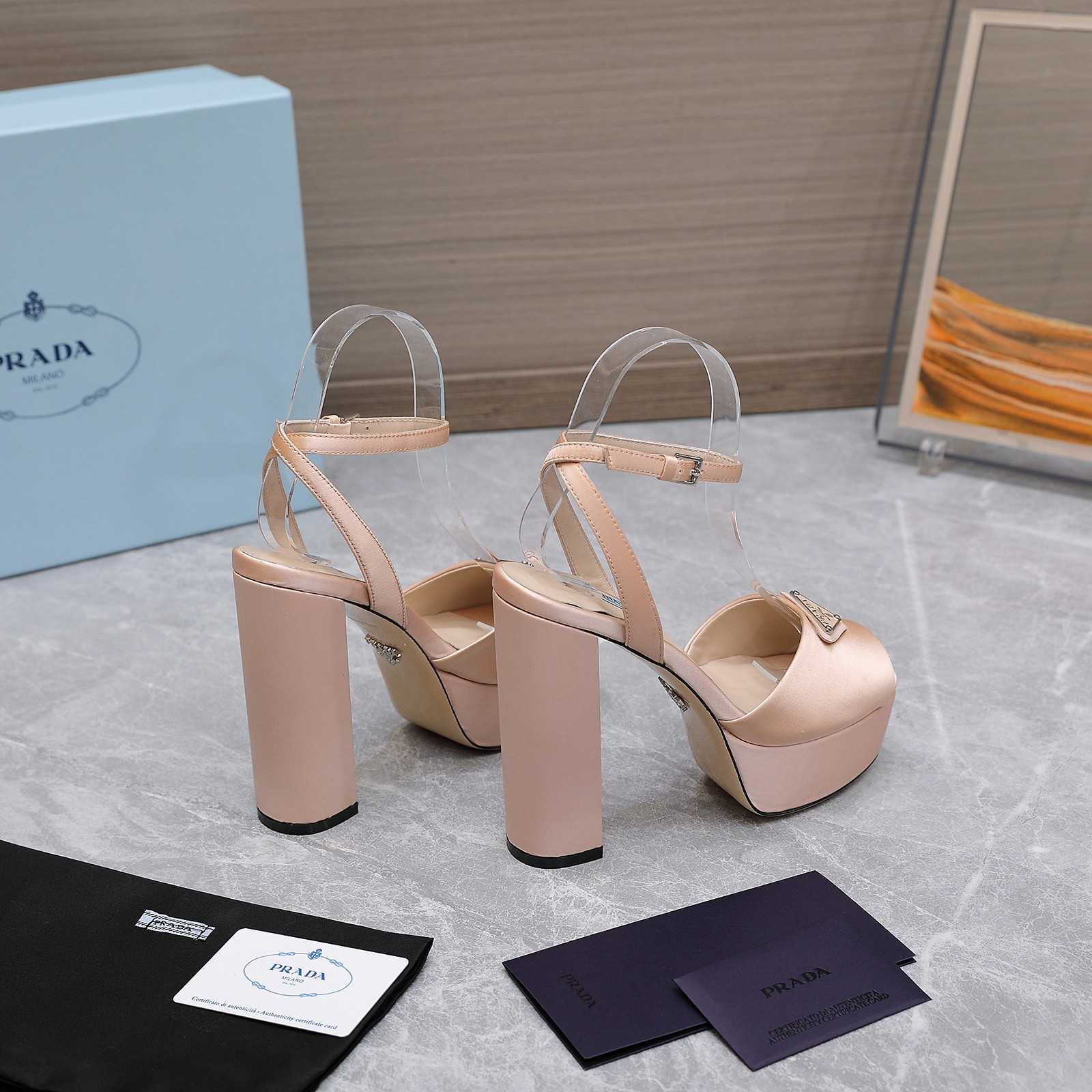 Prada High-Heeled Satin Sandals - DopestKickz