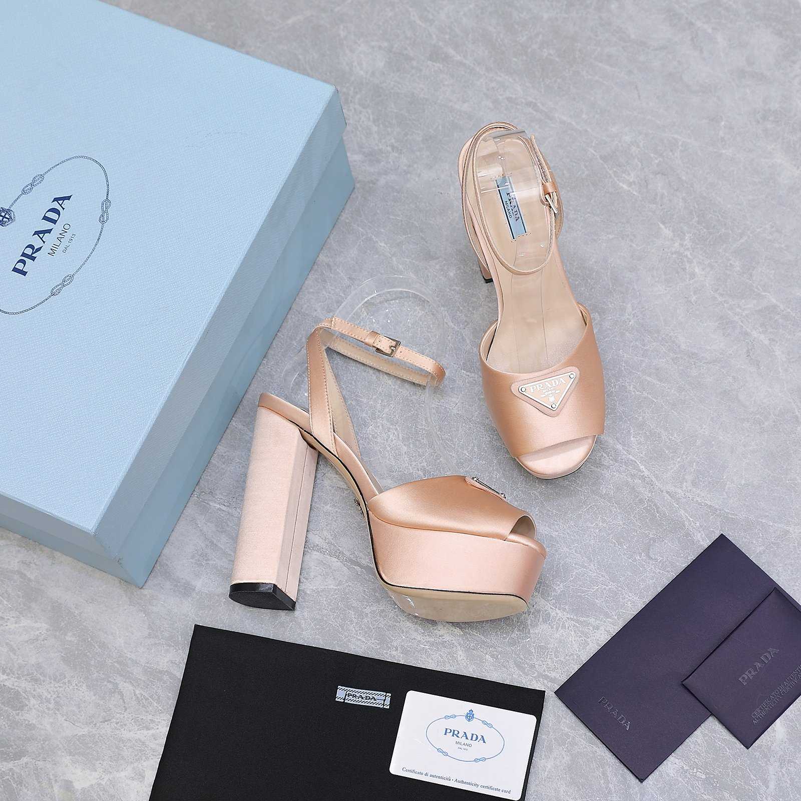 Prada High-Heeled Satin Sandals - DopestKickz