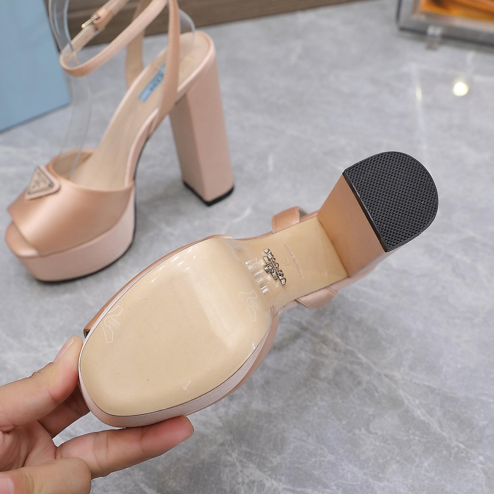Prada High-Heeled Satin Sandals - DopestKickz