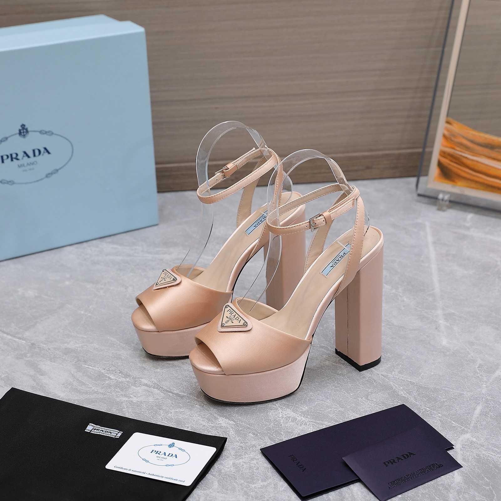 Prada High-Heeled Satin Sandals - DopestKickz