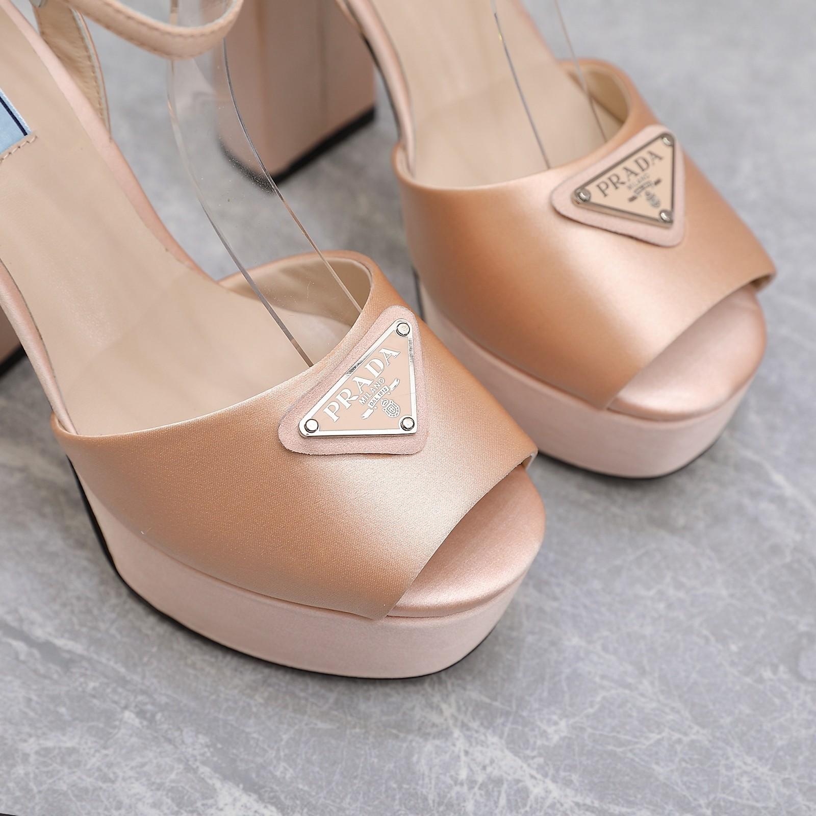 Prada High-Heeled Satin Sandals - DopestKickz