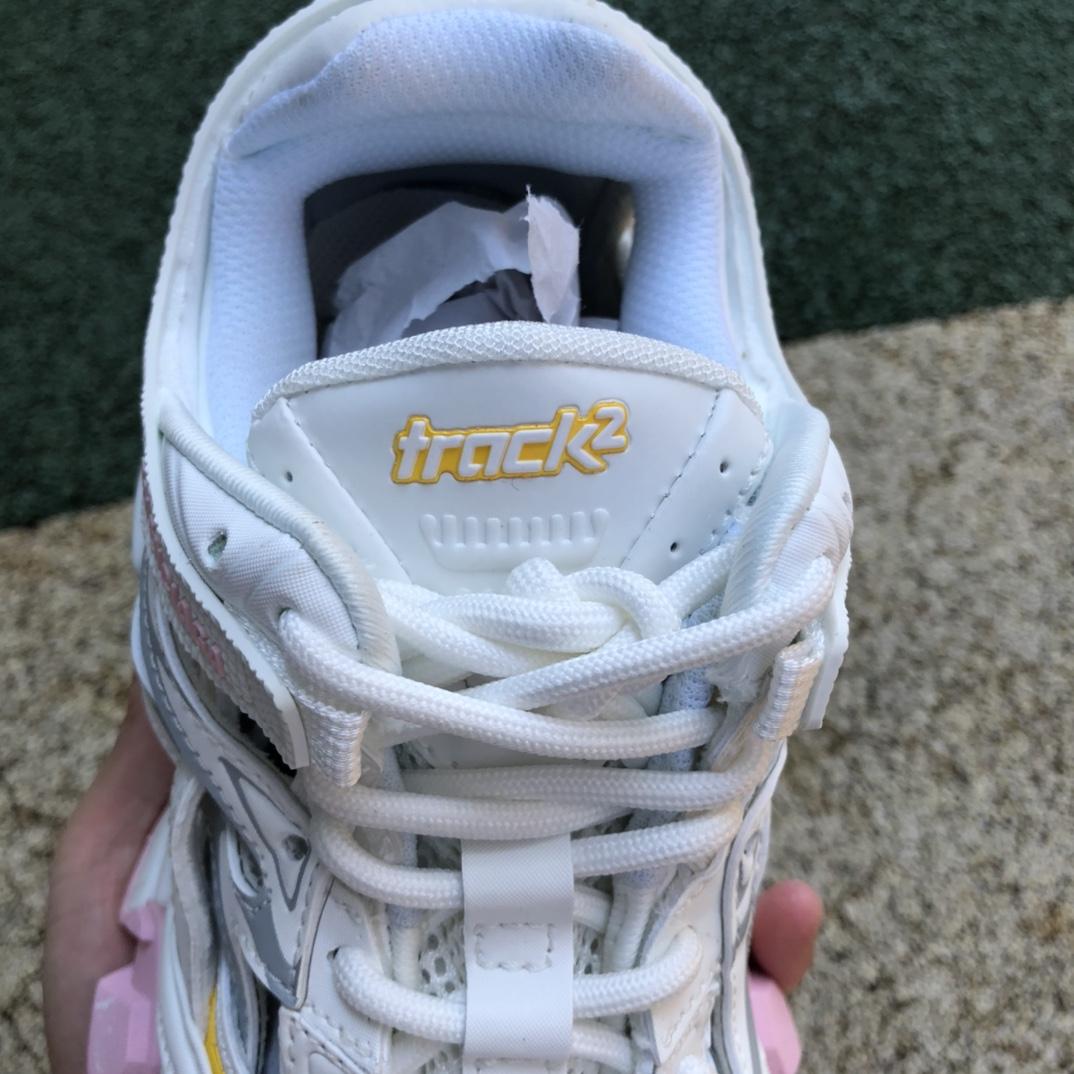 Balenciaga Track.2 Sneaker In White, Light Yellow, Light Pink And Light Blue Mesh And Nylon - DopestKickz