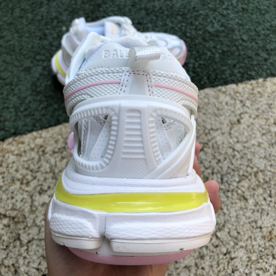 Balenciaga Track.2 Sneaker In White, Light Yellow, Light Pink And Light Blue Mesh And Nylon - DopestKickz