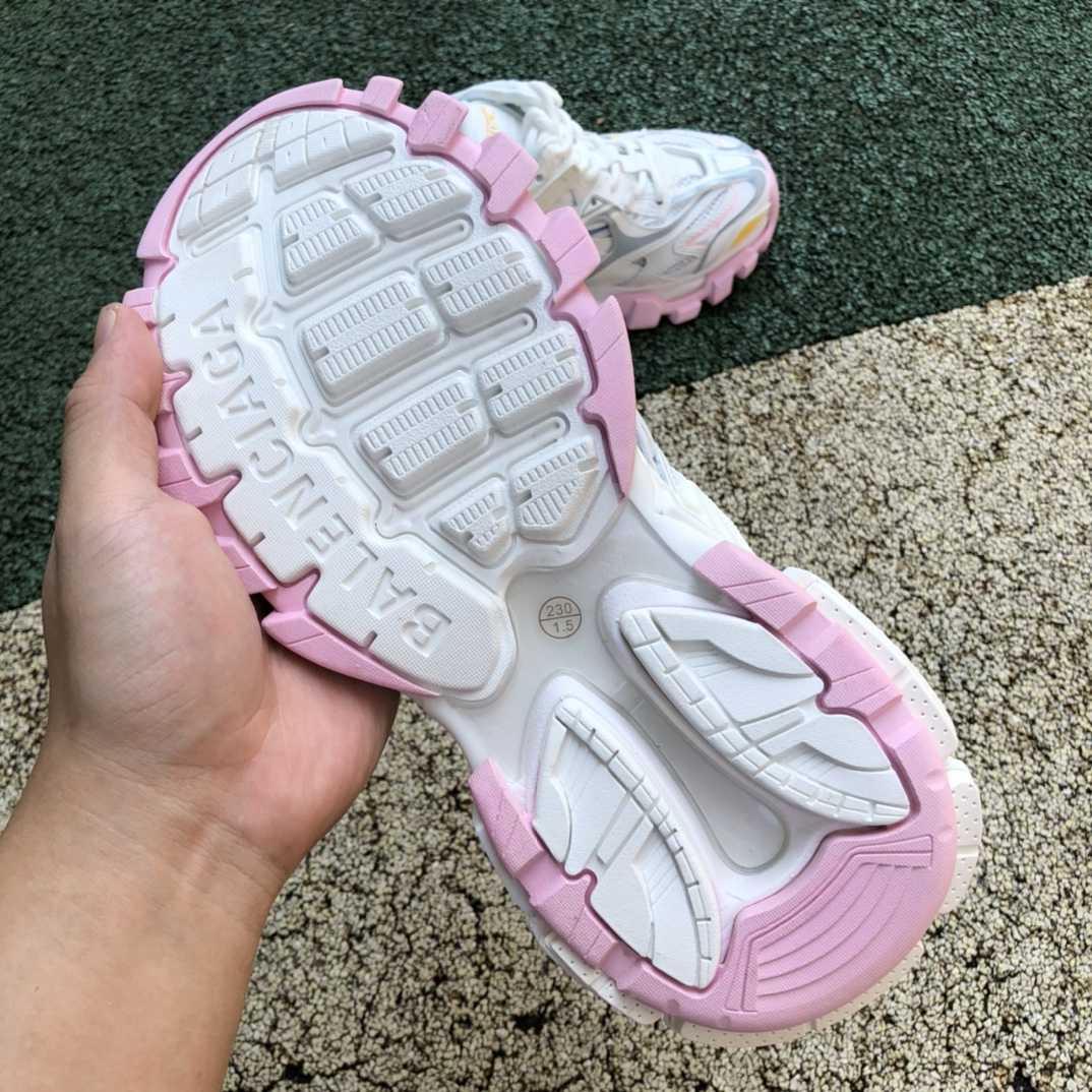 Balenciaga Track.2 Sneaker In White, Light Yellow, Light Pink And Light Blue Mesh And Nylon - DopestKickz