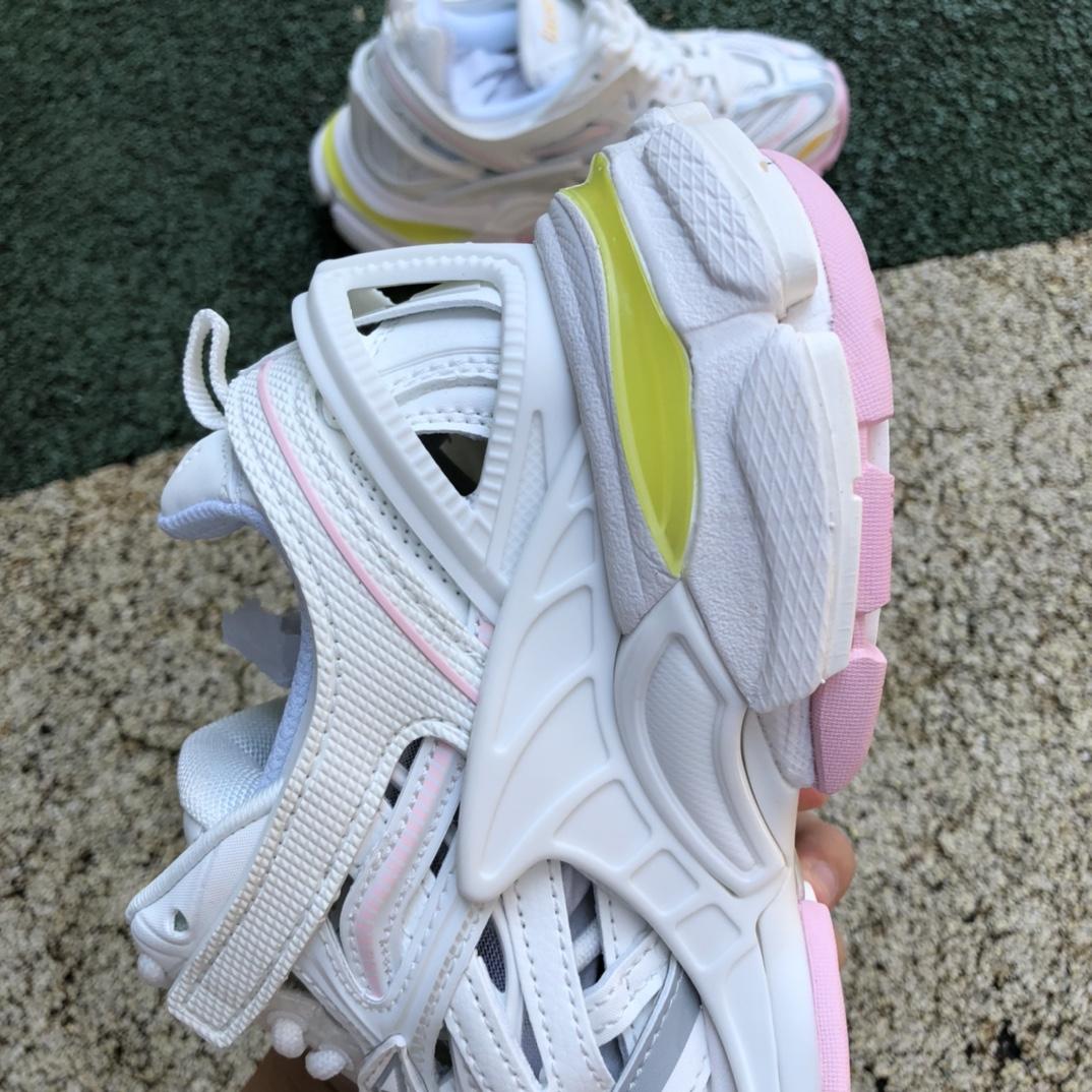 Balenciaga Track.2 Sneaker In White, Light Yellow, Light Pink And Light Blue Mesh And Nylon - DopestKickz