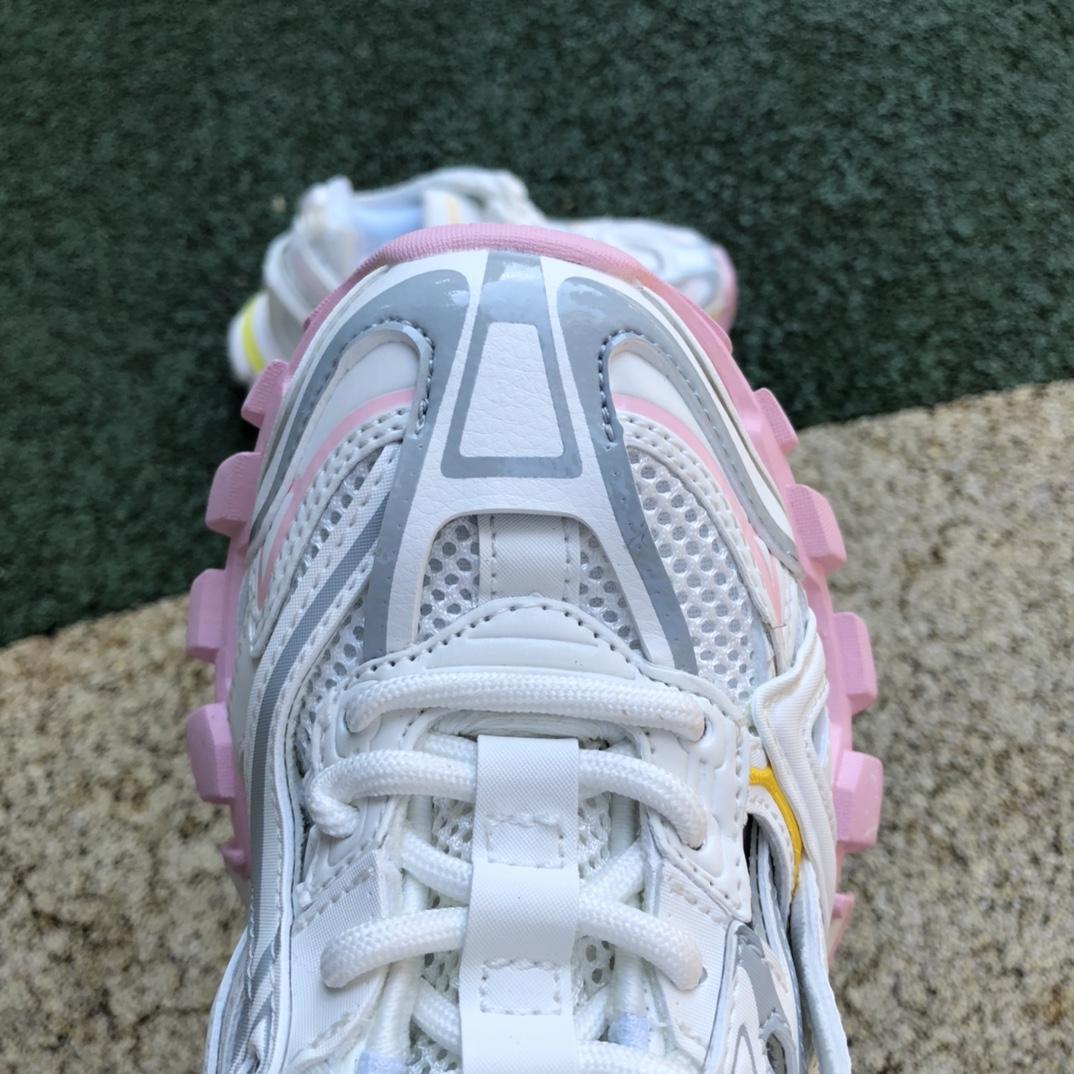 Balenciaga Track.2 Sneaker In White, Light Yellow, Light Pink And Light Blue Mesh And Nylon - DopestKickz