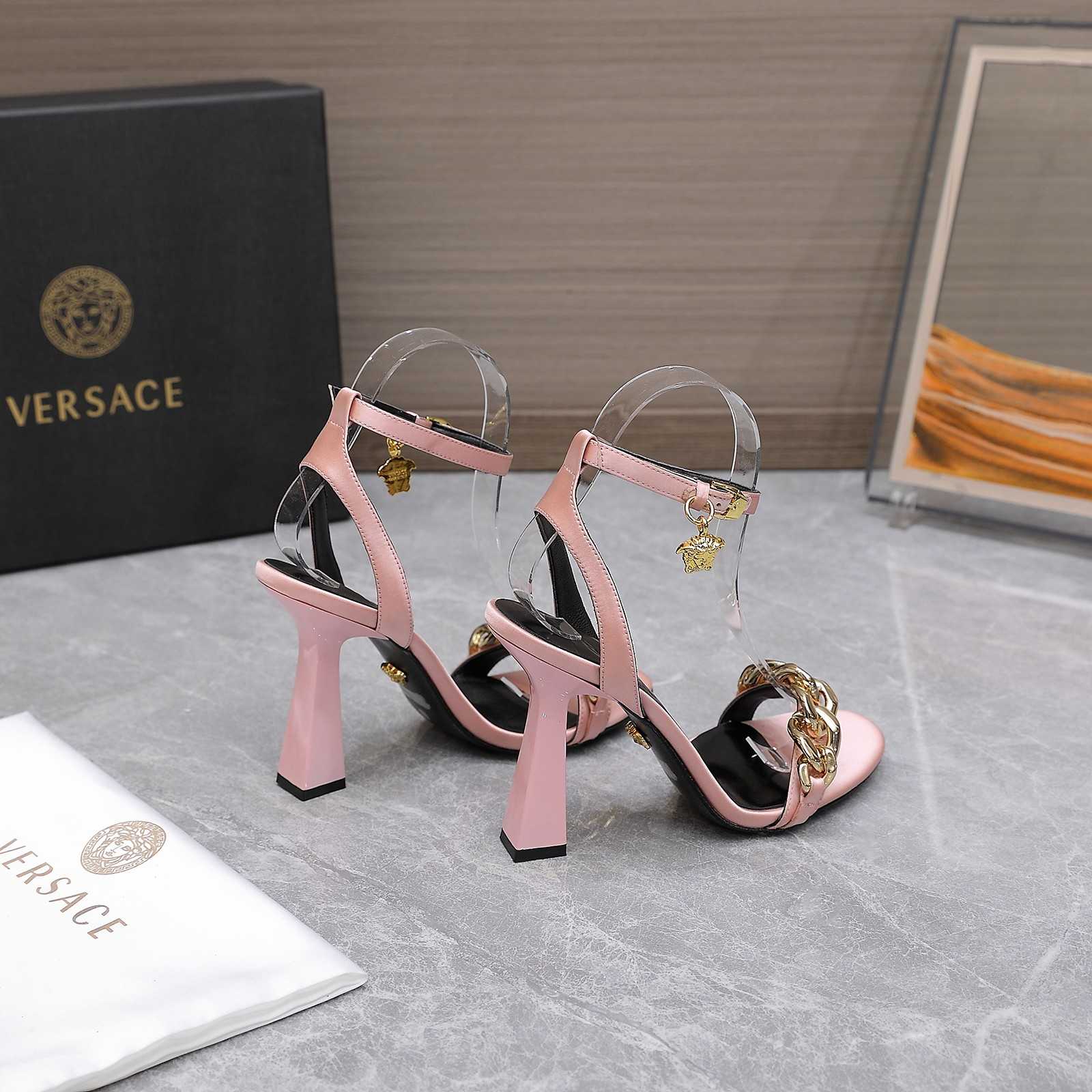 Versace Medusa Chain High Heel Sandals - DopestKickz