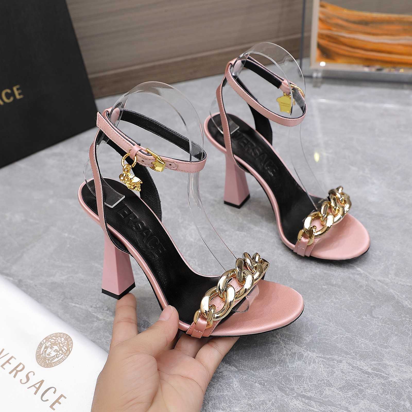 Versace Medusa Chain High Heel Sandals - DopestKickz