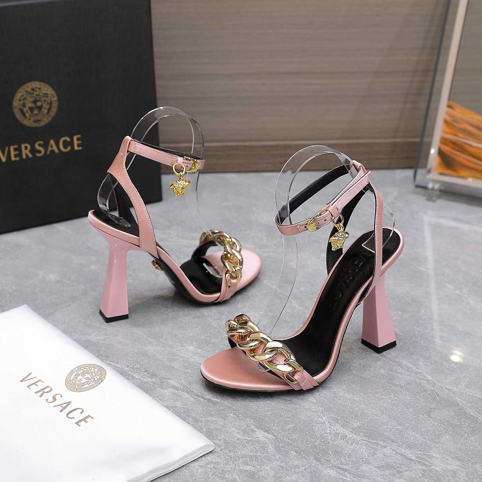 Versace Medusa Chain High Heel Sandals - DopestKickz