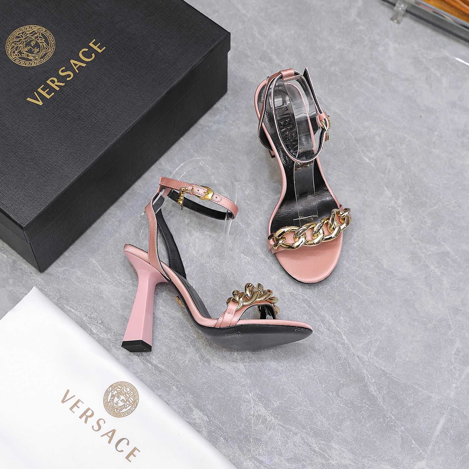 Versace Medusa Chain High Heel Sandals - DopestKickz