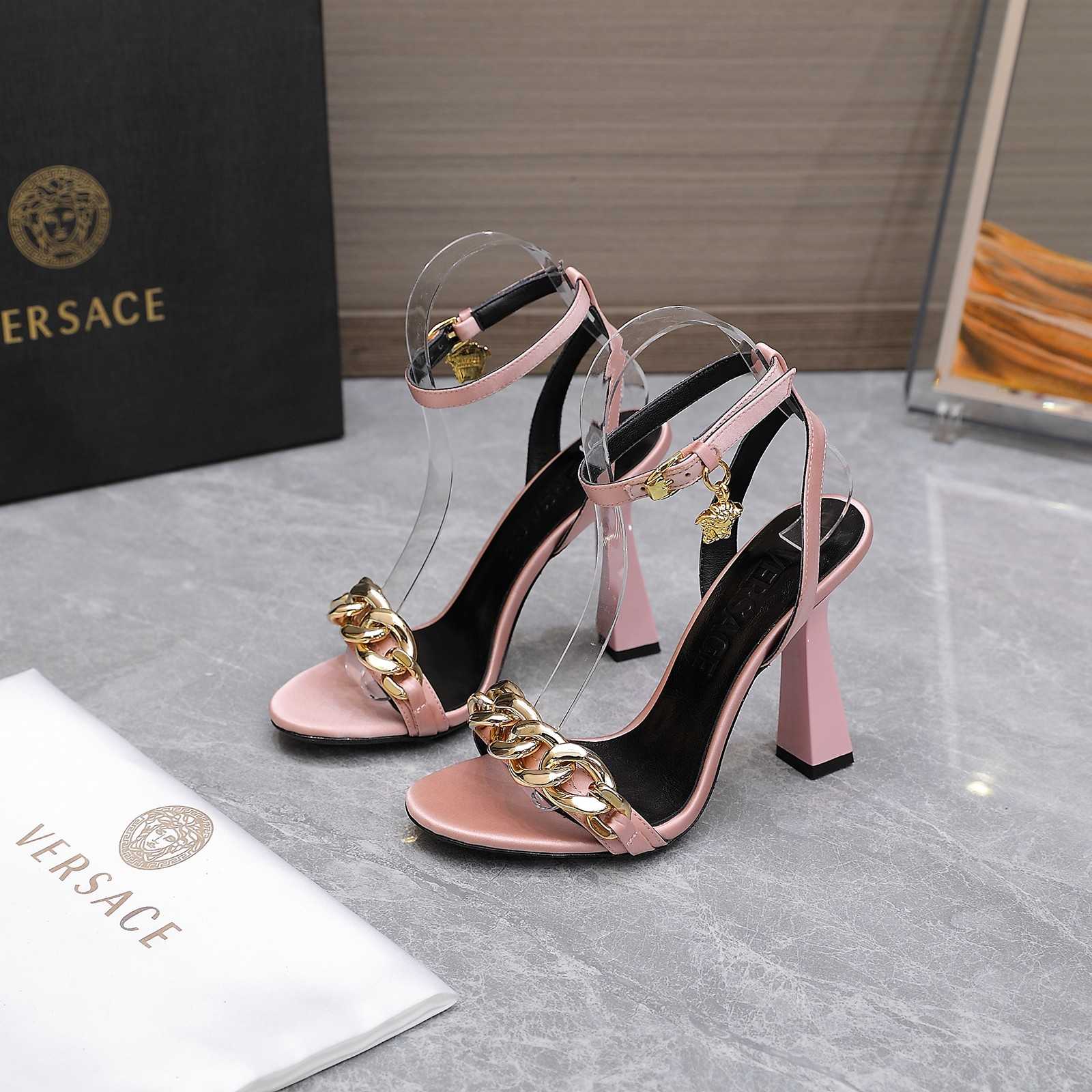 Versace Medusa Chain High Heel Sandals - DopestKickz