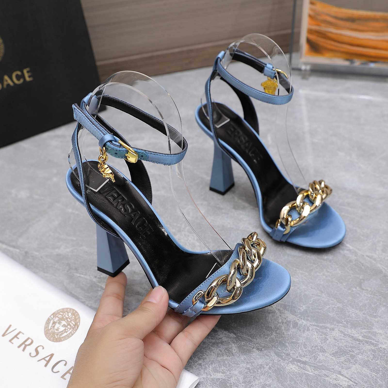 Versace Medusa Chain High Heel Sandals - DopestKickz