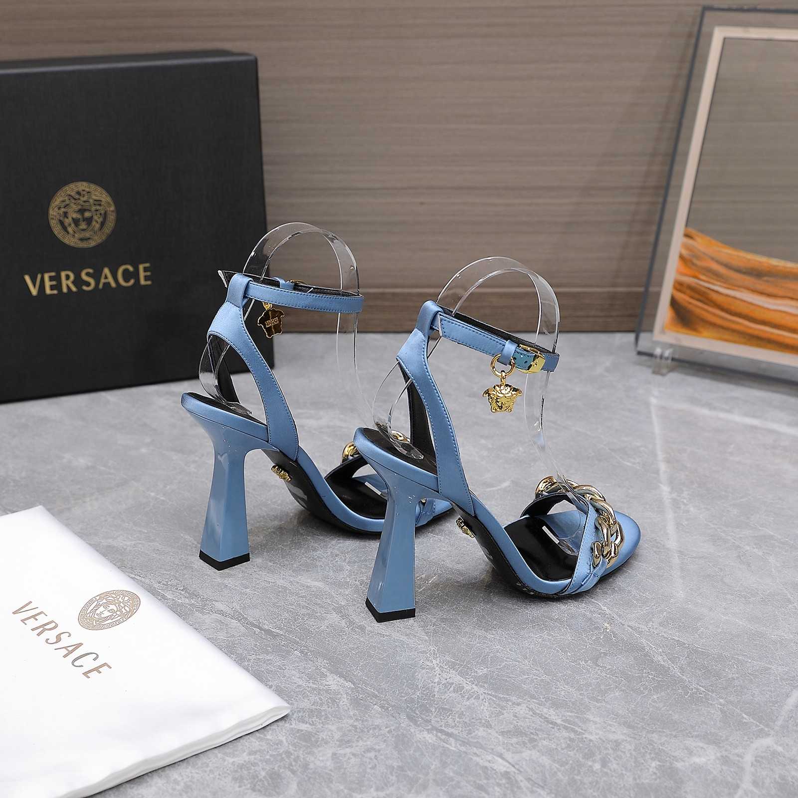 Versace Medusa Chain High Heel Sandals - DopestKickz