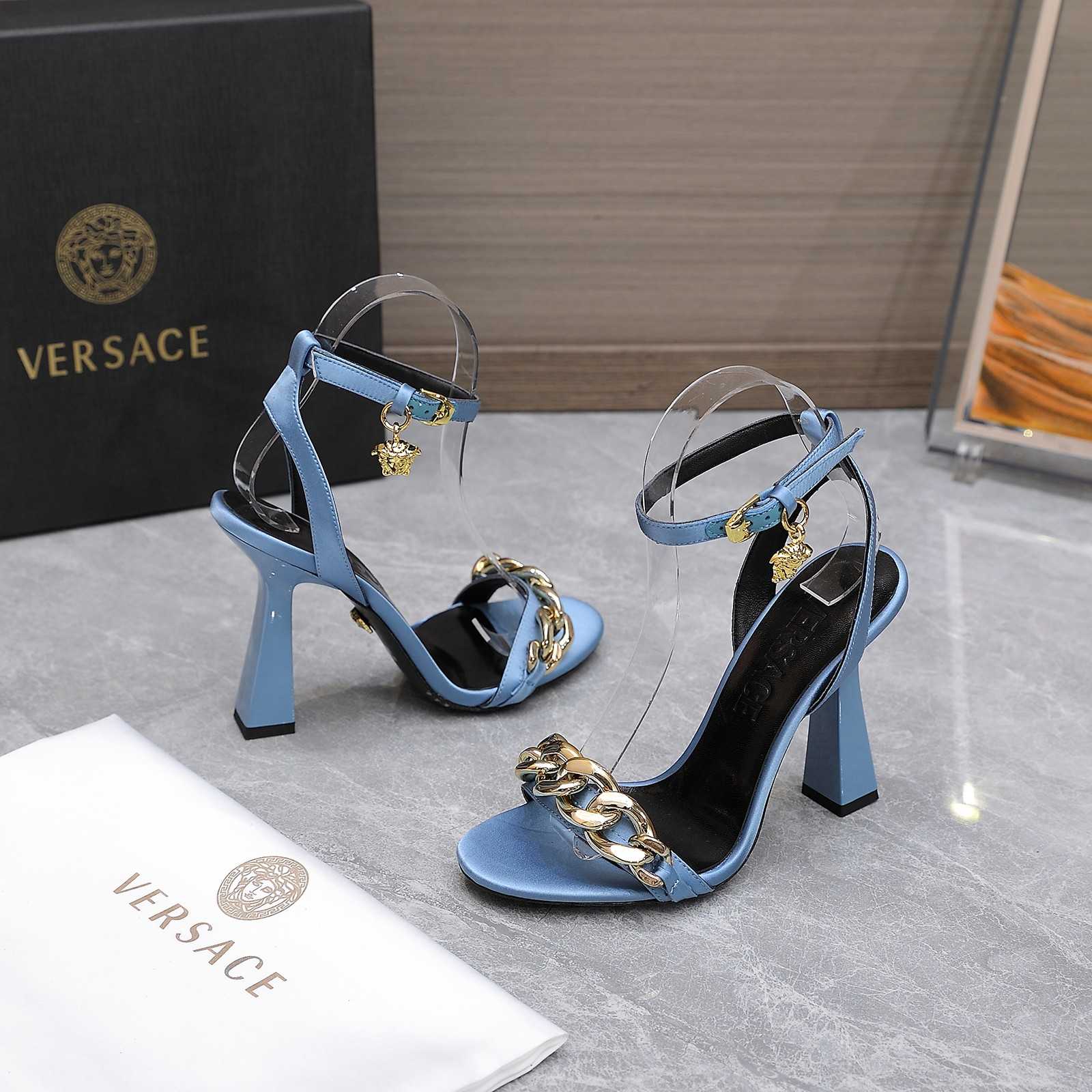 Versace Medusa Chain High Heel Sandals - DopestKickz
