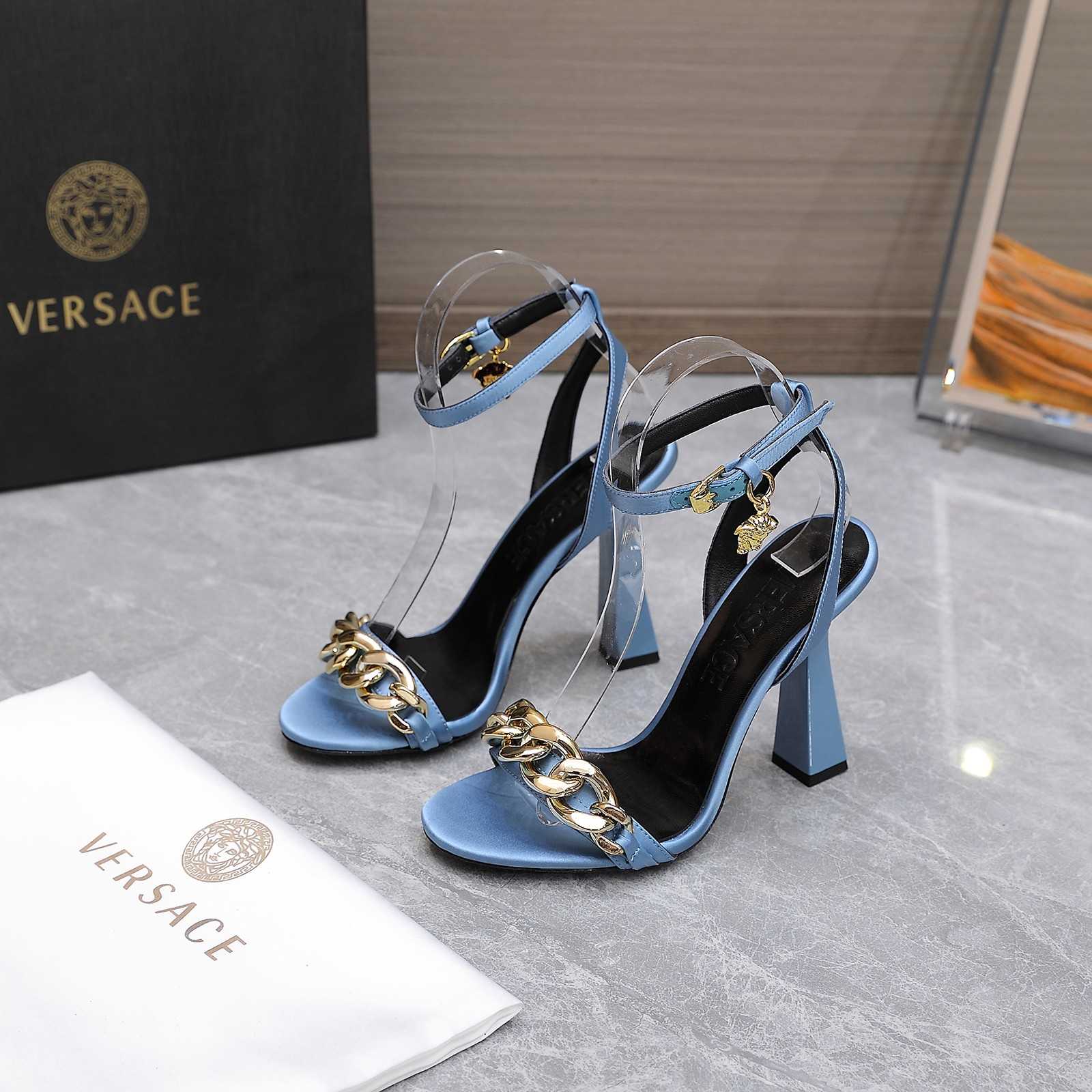 Versace Medusa Chain High Heel Sandals - DopestKickz