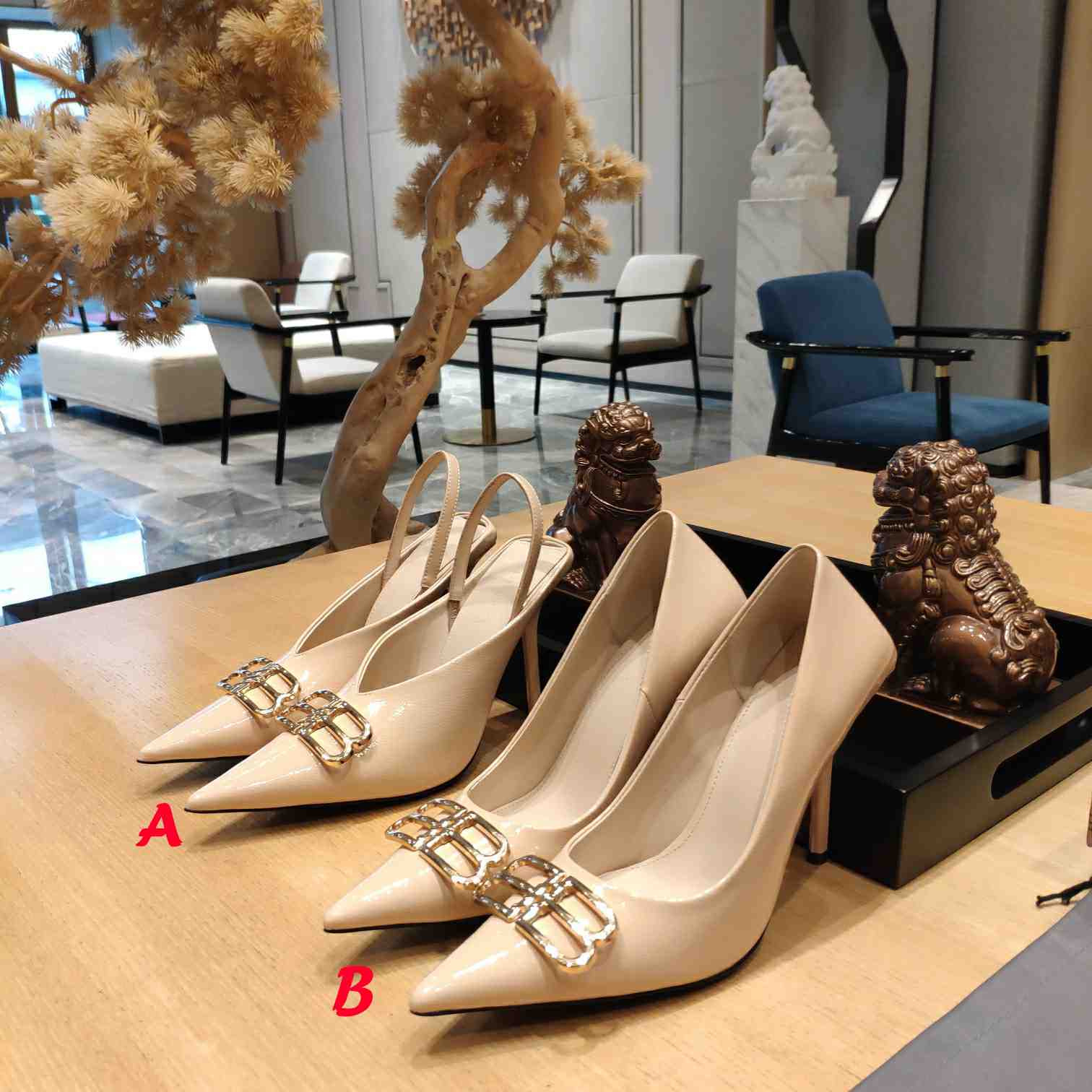 Balenciaga BB Leather Pumps - DopestKickz