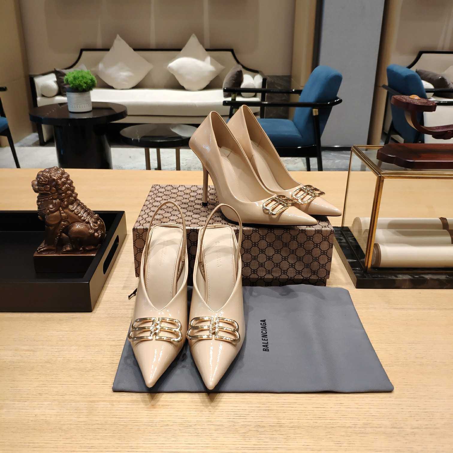 Balenciaga BB Leather Pumps - DopestKickz