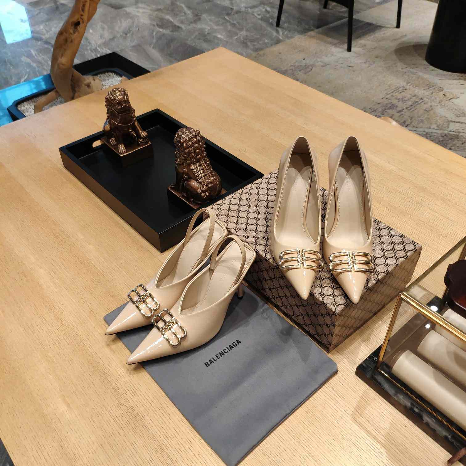 Balenciaga BB Leather Pumps - DopestKickz