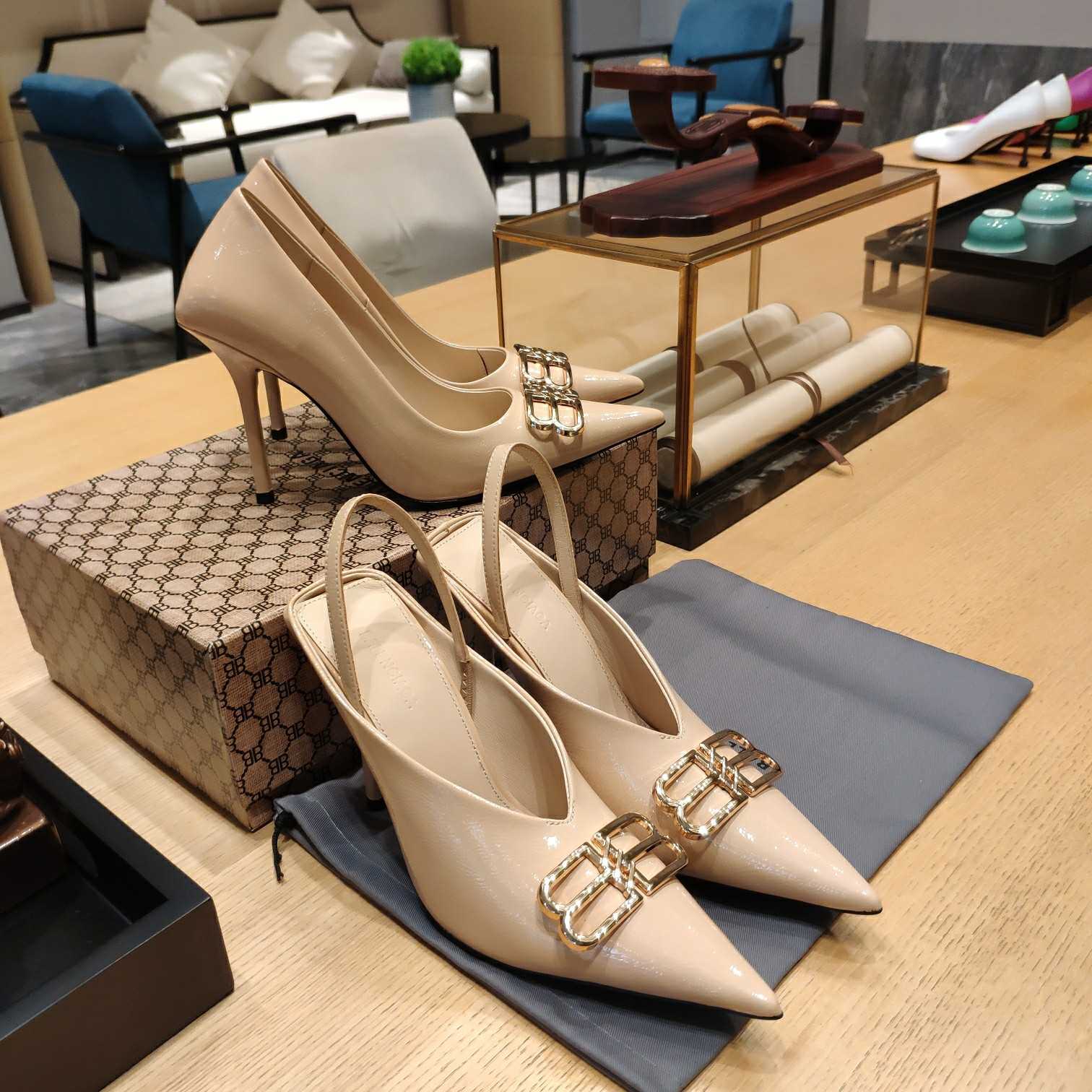 Balenciaga BB Leather Pumps - DopestKickz