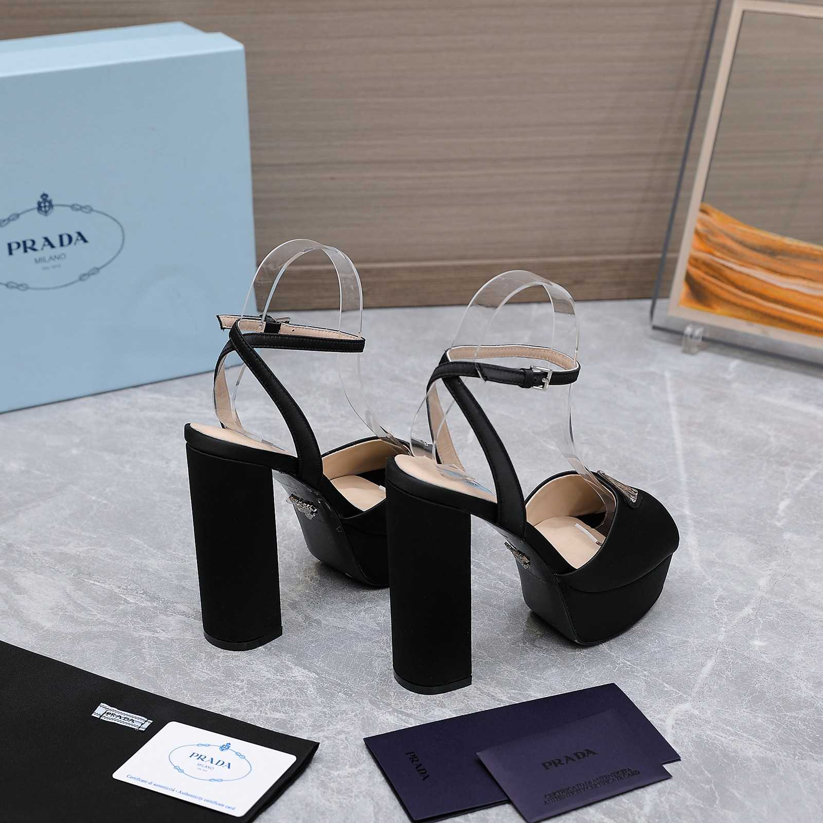 Prada High-Heeled Satin Sandals - DopestKickz