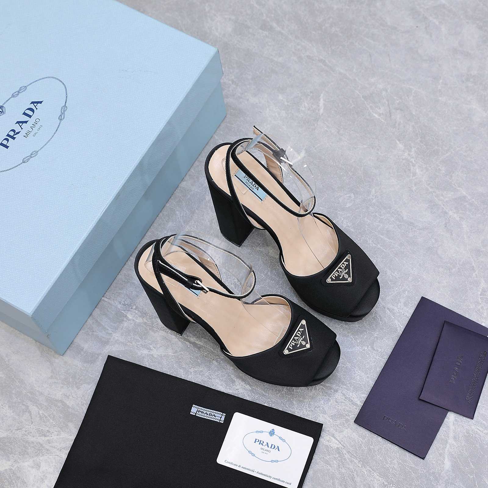 Prada High-Heeled Satin Sandals - DopestKickz