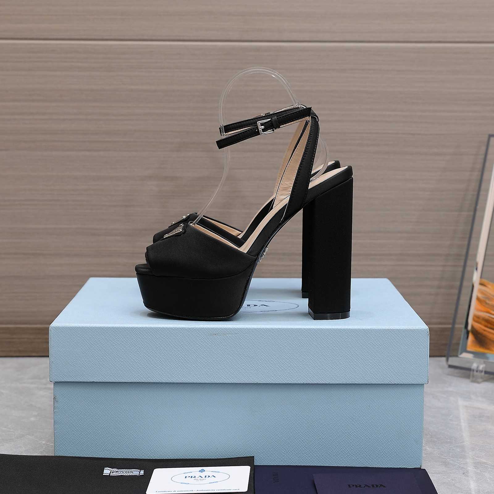 Prada High-Heeled Satin Sandals - DopestKickz