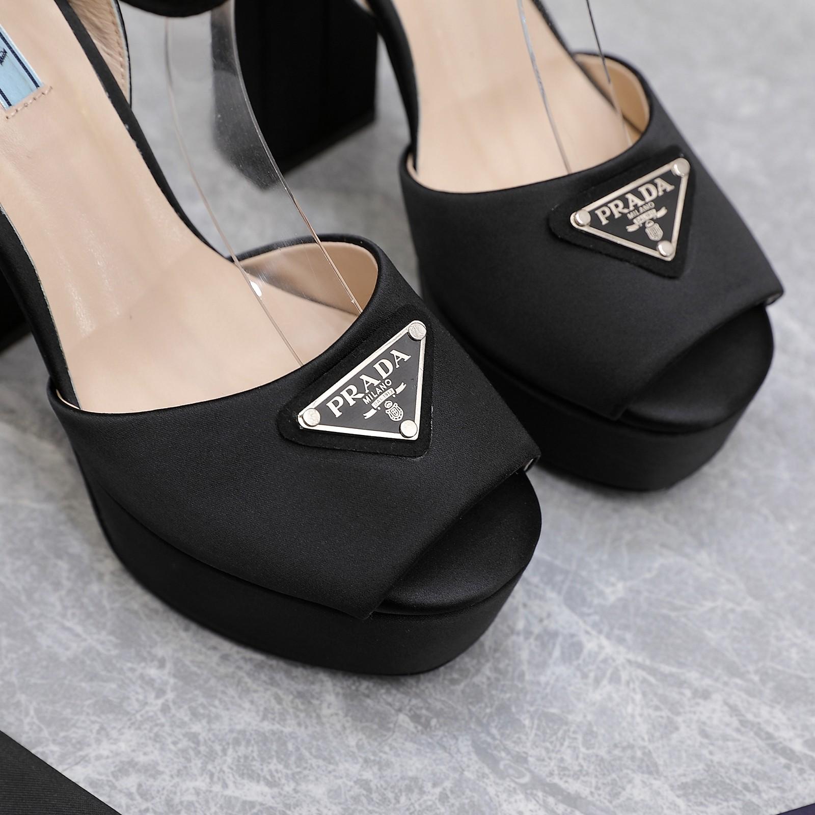 Prada High-Heeled Satin Sandals - DopestKickz