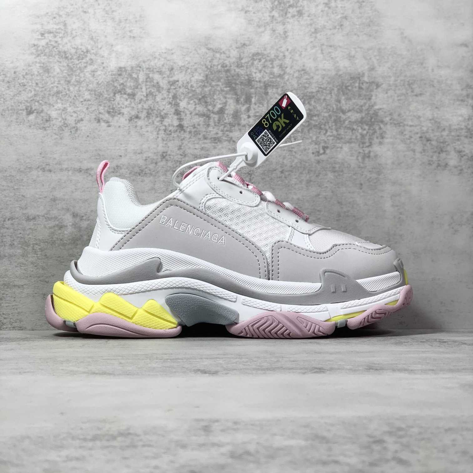 Balenciaga Triple S Sneaker In Grey, White, Light Yellow, Light Pink And Light Nlue Double Foam And Mesh - DopestKickz